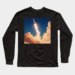 Vintage Space Rocket Launch Long Sleeve T-Shirt